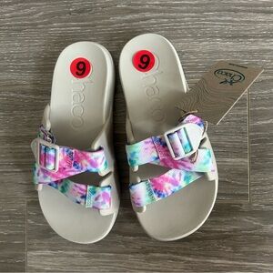 Chaco Chillos Slide Sandals Light Tie Dye Womens Size 6 NEW